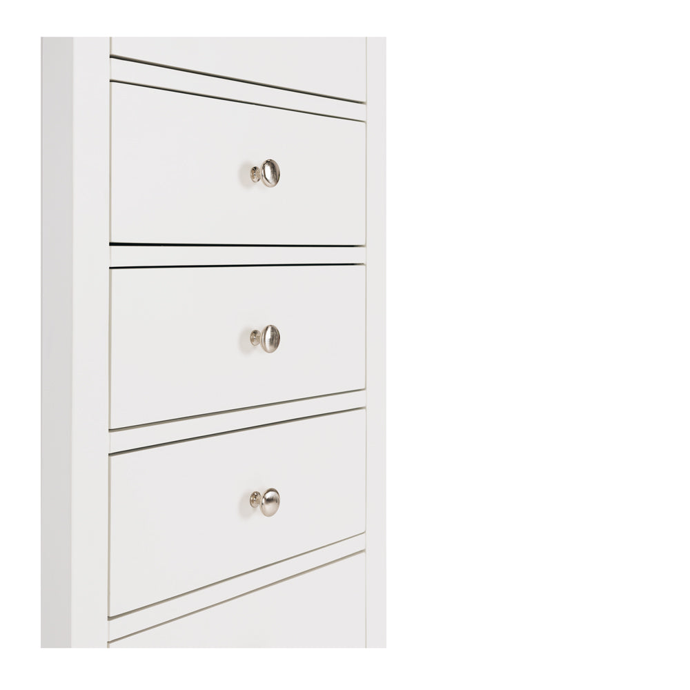 Hudson White Bedroom Drawers - Slim
