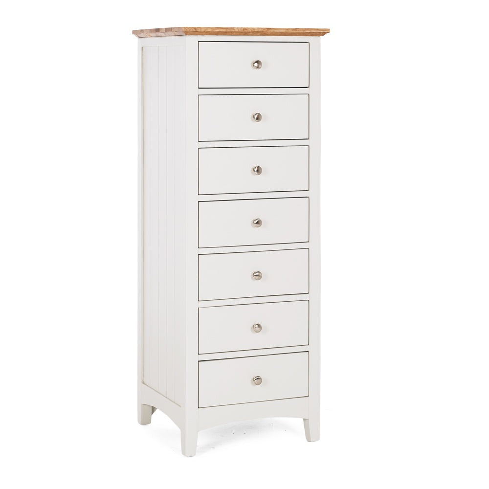 Hudson White Bedroom Drawers - Slim