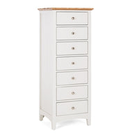 Hudson White Bedroom Drawers - Slim