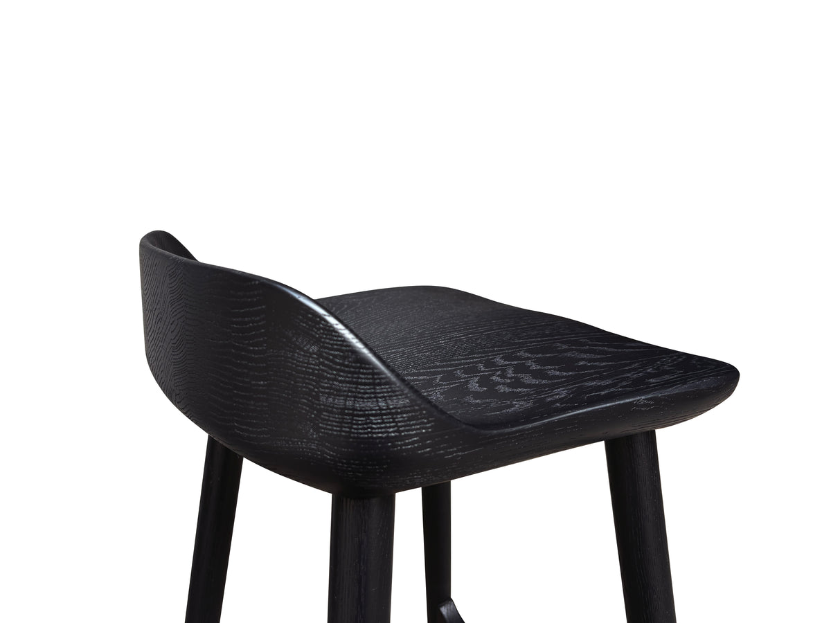 Cortez Barstool - Solid American White Oak - Black