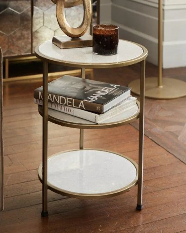 Prado 3 Tier Marble Side Table