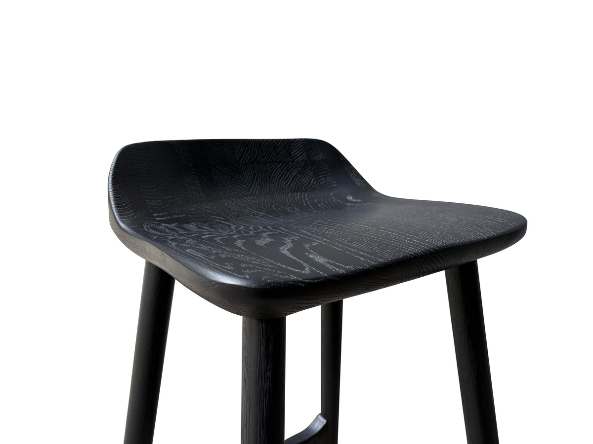 Cortez Barstool - Solid American White Oak - Black