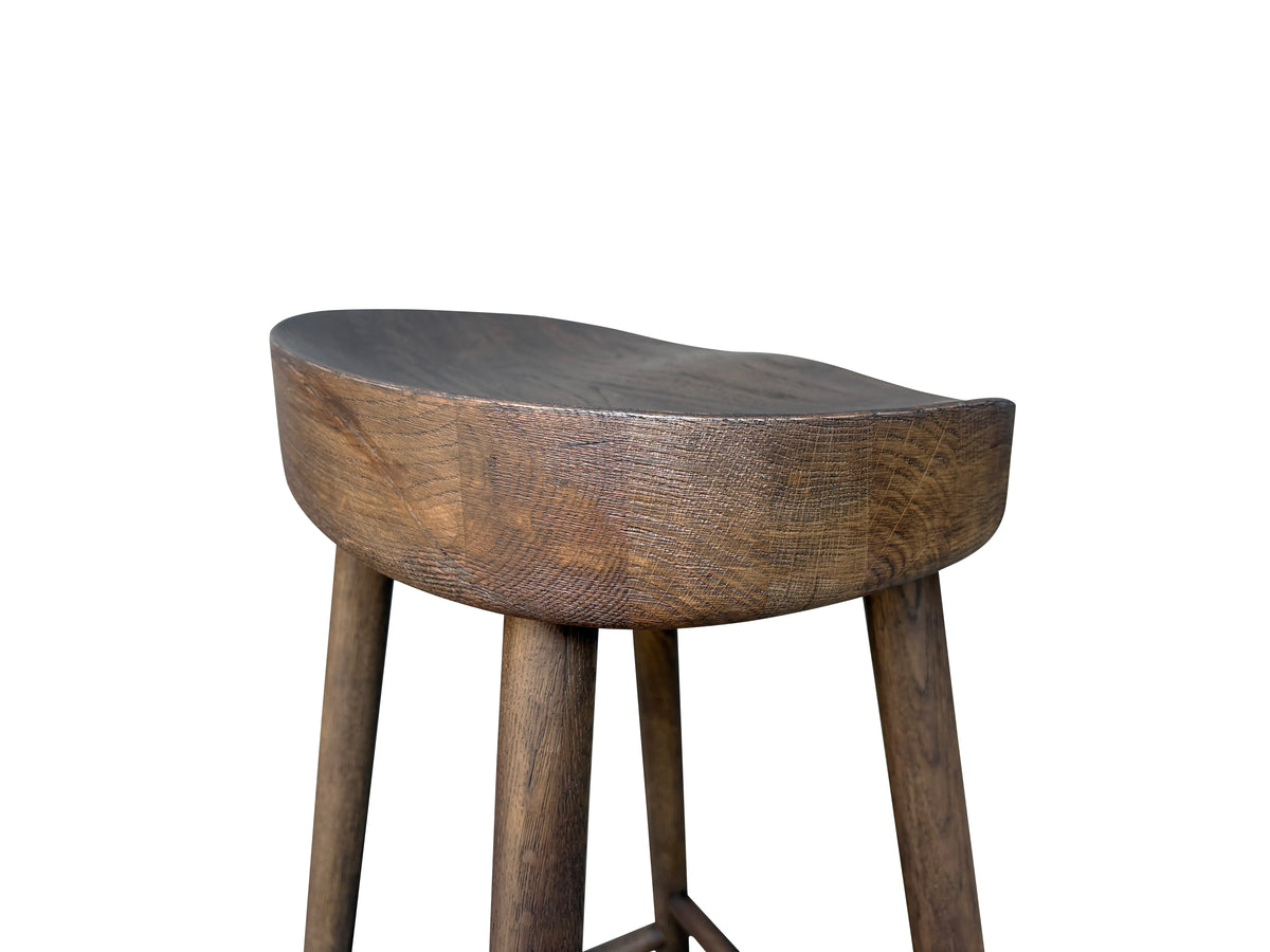 Napa Barstool - Solid American White Oak - Dark Brown