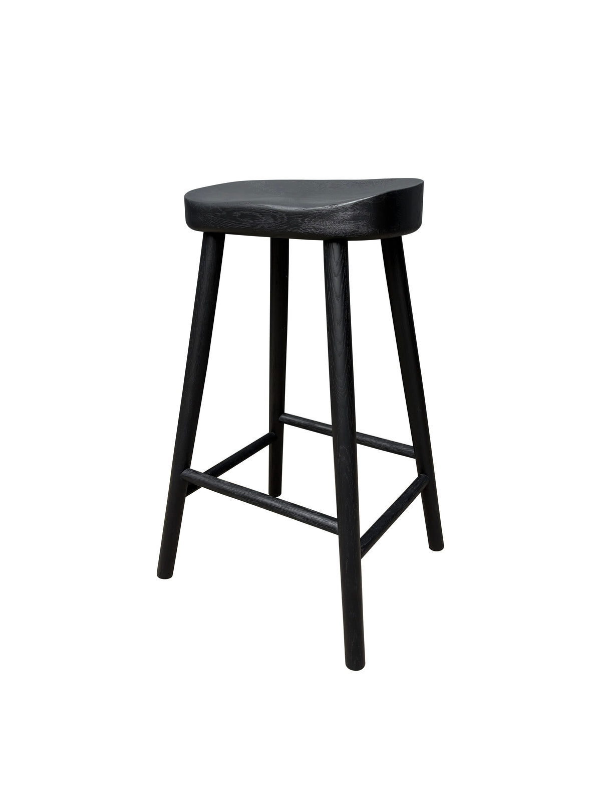 Napa Barstool - Solid American White Oak - Black