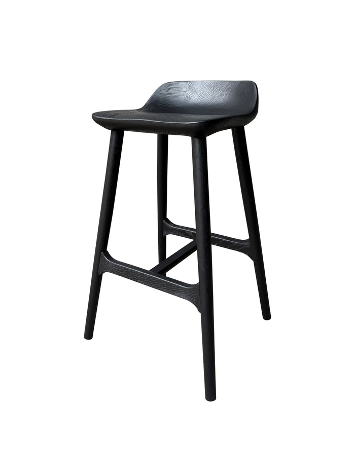 Cortez Barstool - Solid American White Oak - Black