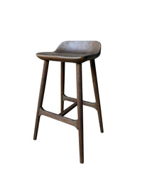Cortez Barstool - Solid American White Oak - Dark Brown