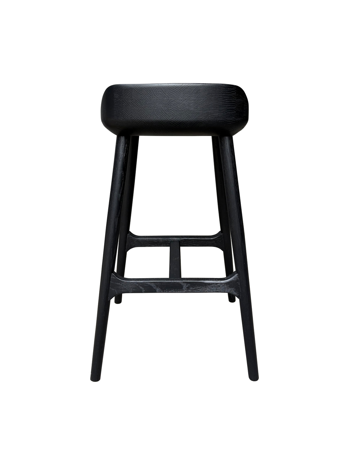 Cortez Barstool - Solid American White Oak - Black