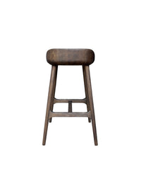 Cortez Barstool - Solid American White Oak - Dark Brown