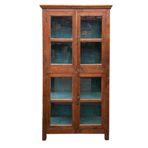Rustic Iron Shelving with Cabinet - Vintage