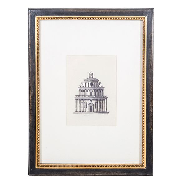 Architectural Print in Beaded Frame - Portrait
