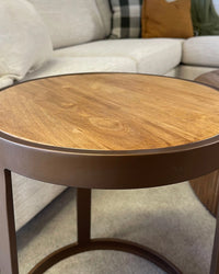 Aeros Round Side Table - Brass