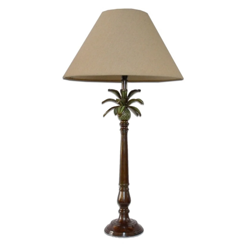 Brass Palm Table Lamp - Aged Bronze