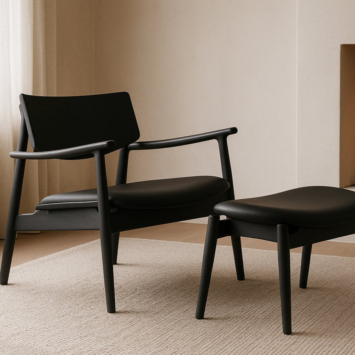 Alta Footstool - Black