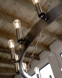 Artwood Crown Light Pendant - Antique Iron