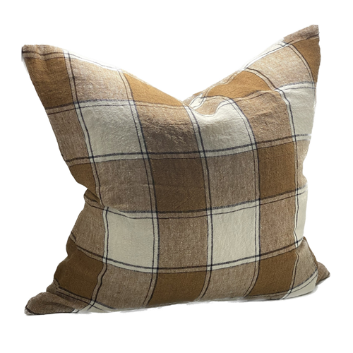Aspen Cushion with Feather Inner - Tobacco
