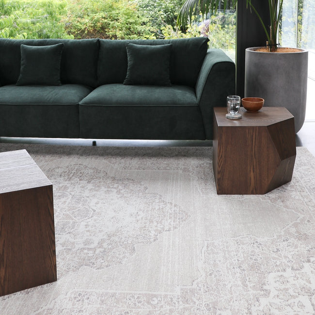 Antalya Turkish Style Floor Rug - Off-White/Beige- 240cm x 340cm