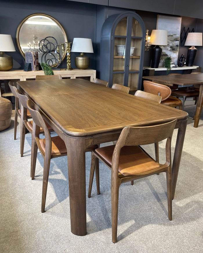 Austin Double Extension Dining Table - 2.2m - 2.7m - 3.2m - Mid-Brown