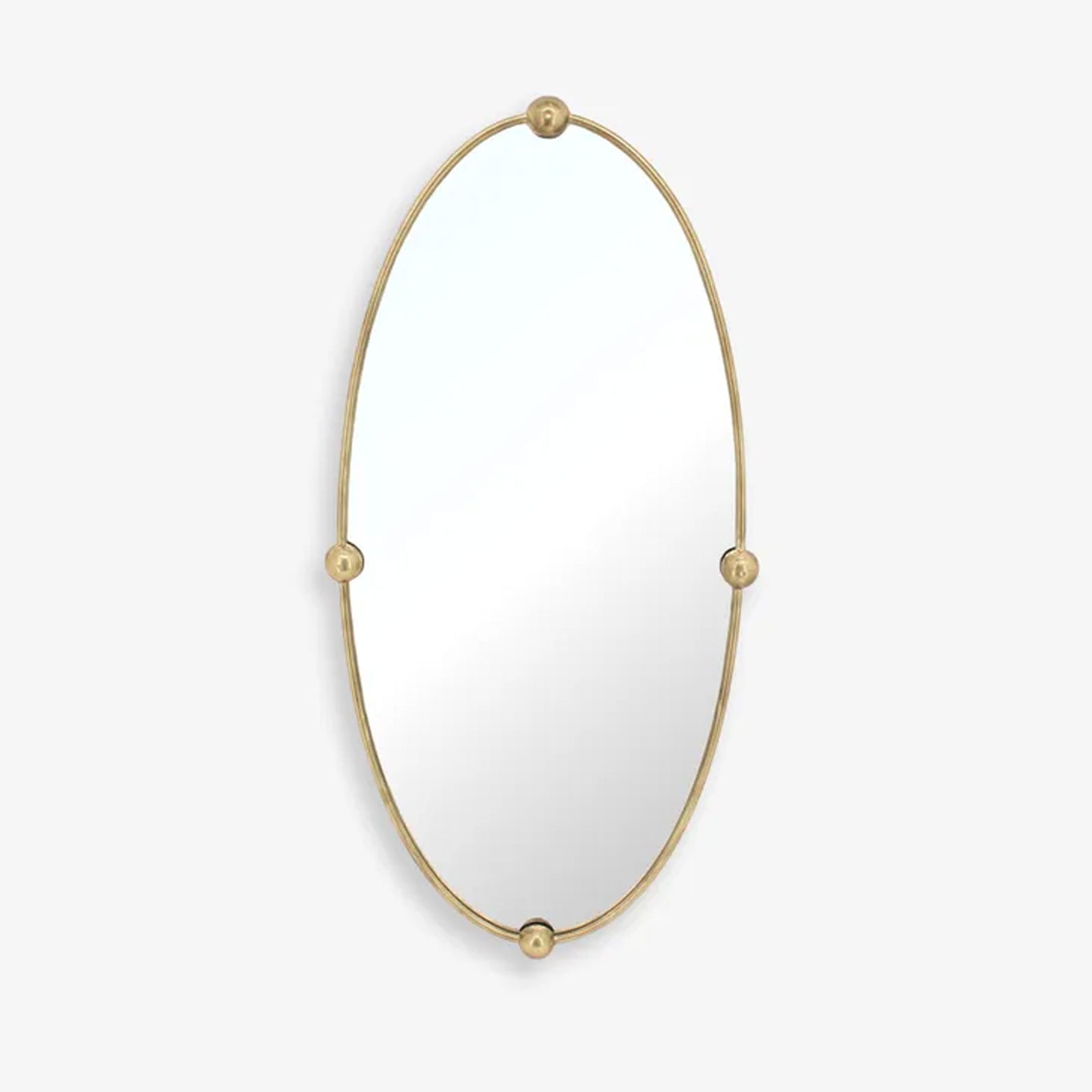Phyllis Oval Mirror with Ball Detail