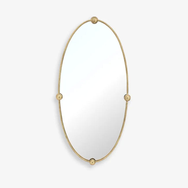 Phyllis Oval Mirror with Ball Detail
