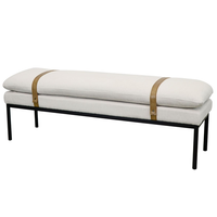 Bayley Bench with Leather Straps - Off-White