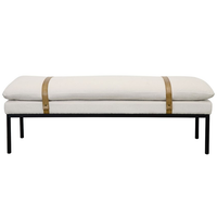 Bayley Bench with Leather Straps - Off-White