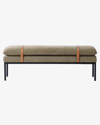 Bayley Bench with Leather Straps - Moss