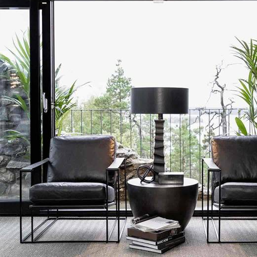 Artwood Bellagio Leather Armchair - Mountain Black with Black