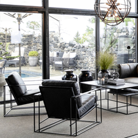 Artwood Bellagio Leather Armchair - Mountain Black with Black