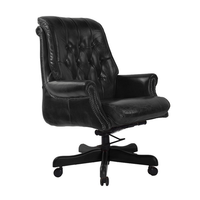 black leather swivel office chair
