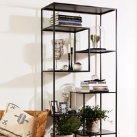 Black Metal Staggered Shelf