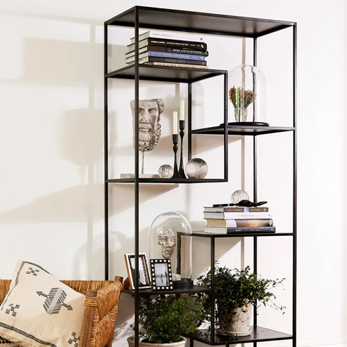 Black Metal Staggered Shelf