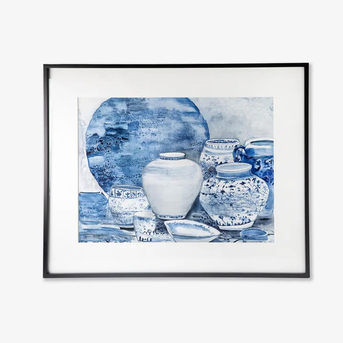 Blue Chinoiserie with Plate Wall Art Large