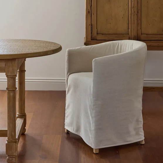 Blythe Slip Cover Tub Chair Natural