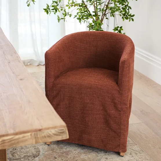 Blythe Slipcover Tub Chair - Rust