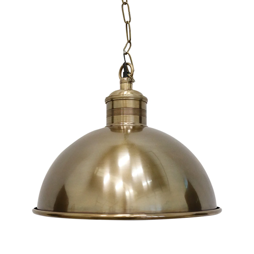 Boiler Room Hanging Light in Brass