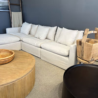 Bondi  Modular Slipcover Sofa - 3.5 Seater with Ottoman - Natural