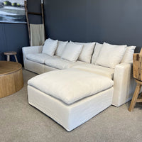 Bondi  Modular Slipcover Sofa - 3.5 Seater with Ottoman - Natural