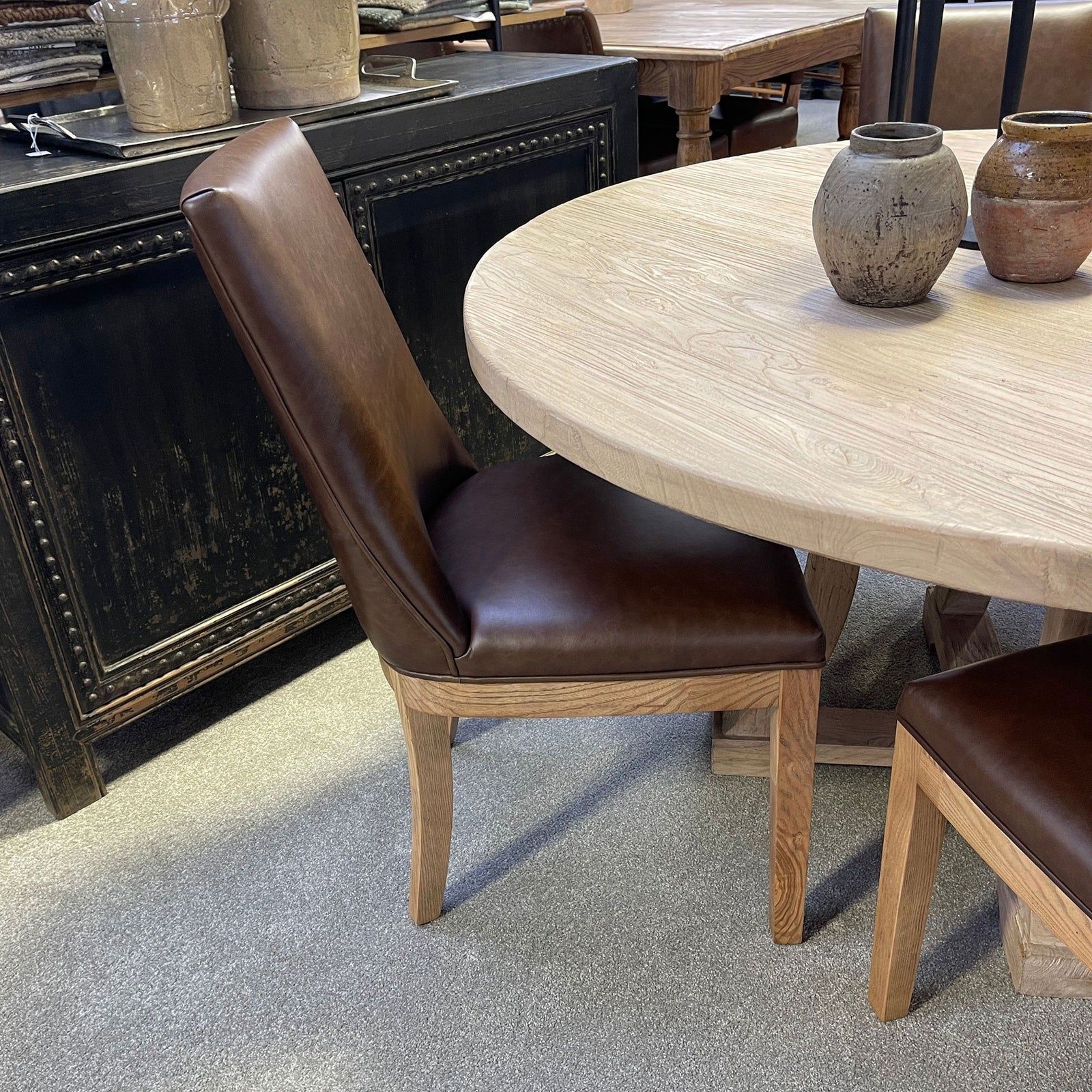 Boston Dining Chair - Brown Leather