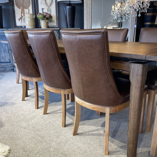 Boston Dining Chair - Brown Leather