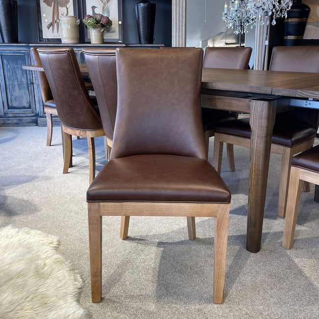 Boston Dining Chair - Brown Leather