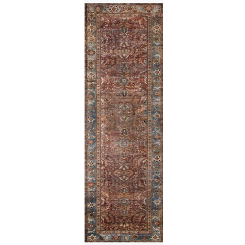 Loloi Layla Floor Rug - Brick/Blue - 61CM X 152CM Runner