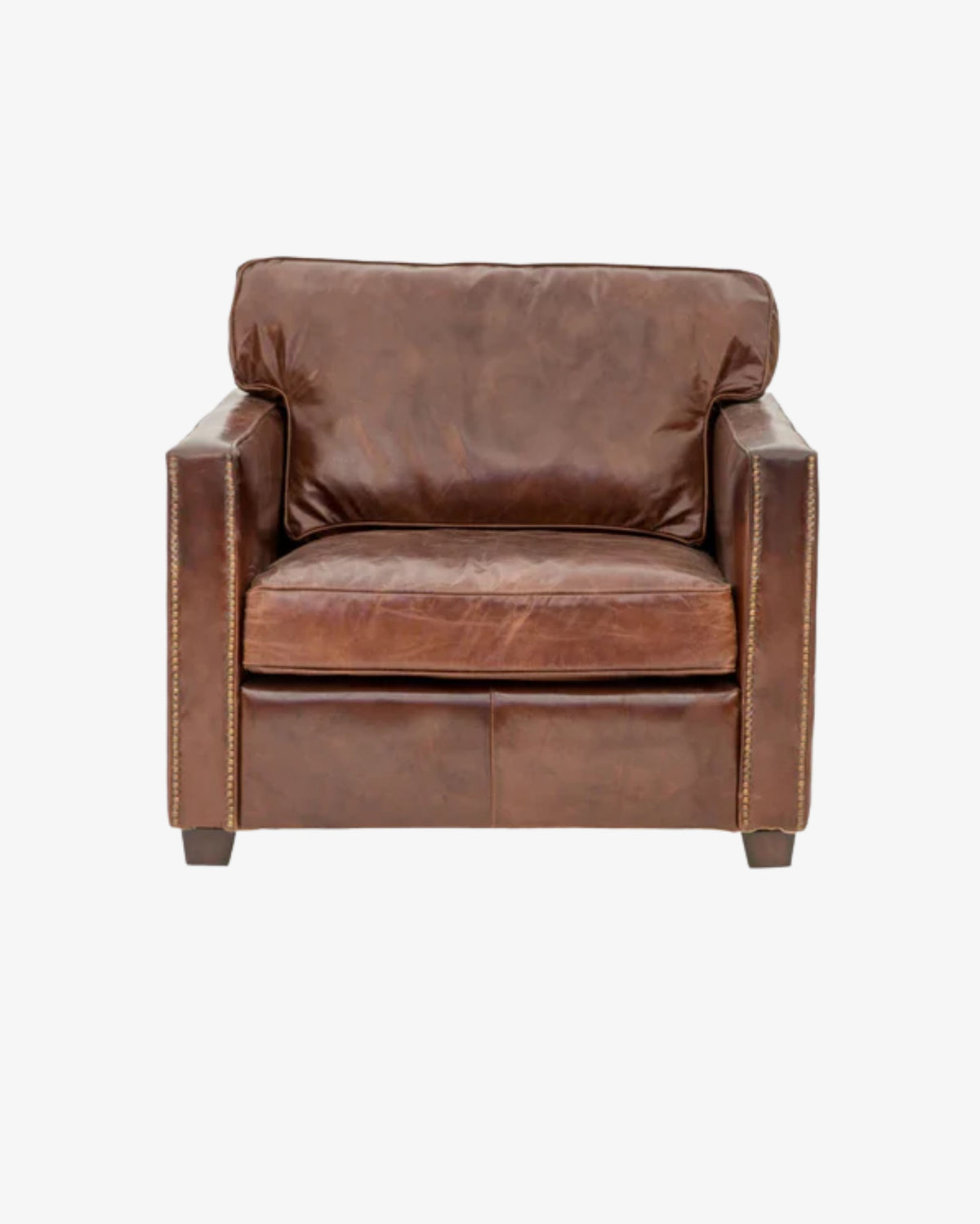 Camden Leather Armchair - Aged Brown