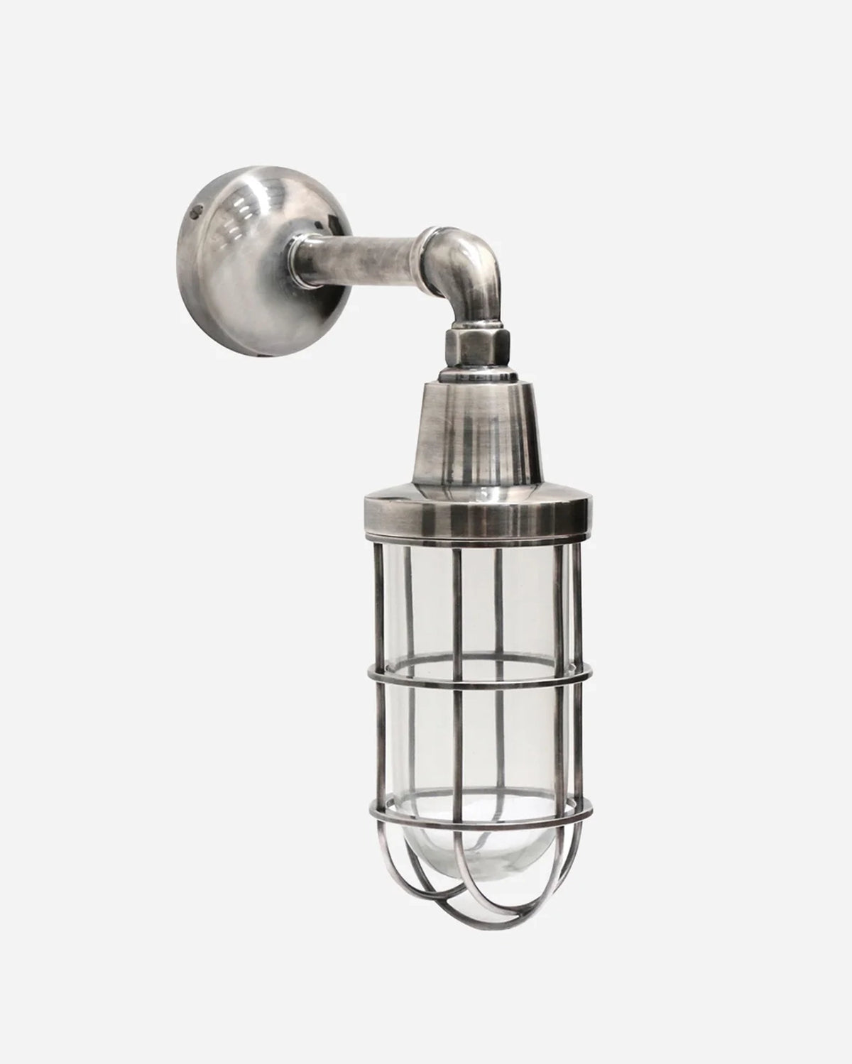 Hendrix Outdoor IP54 Cage Wall Light - Brushed Pewter