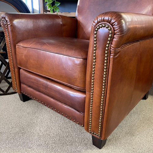 Cambridge Leather Recliner Chair - Aged Brown Leather