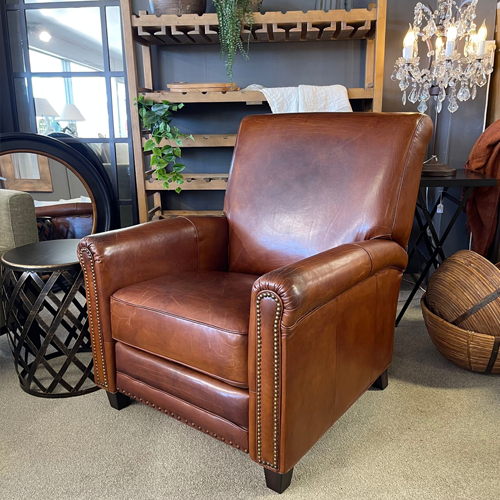 Cambridge Leather Recliner Chair - Aged Brown Leather