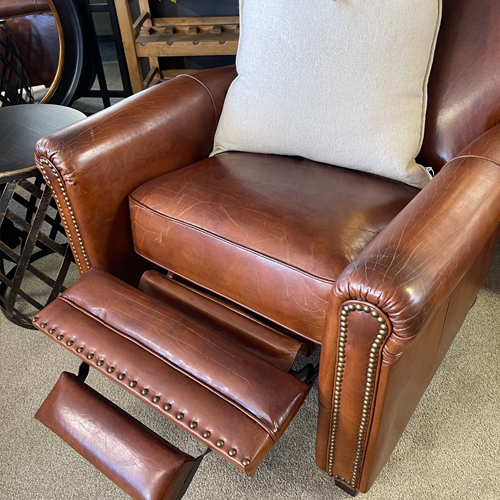 Cambridge Leather Recliner Chair - Aged Brown Leather