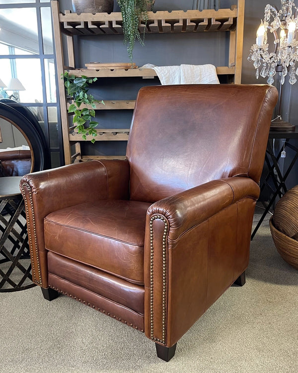 Cambridge Leather Recliner Chair - Aged Brown Leather