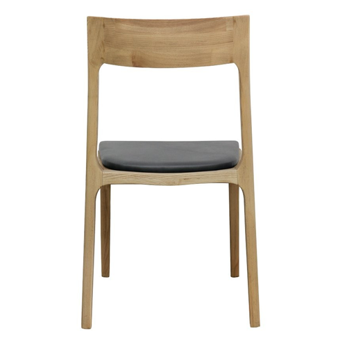 Carson Dining Chair - Natural + Black Leather