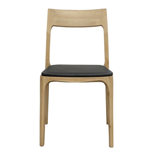 Carson Dining Chair - Natural + Black Leather