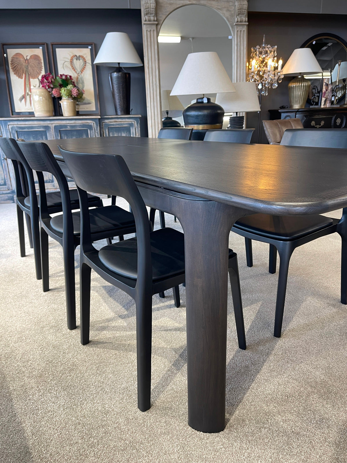 Carson Dining Chair - Black Leather